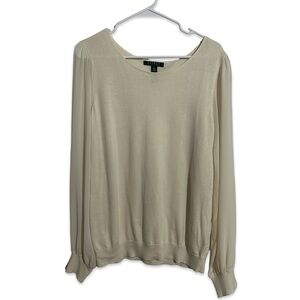 Lauren Ralph Lauren Cream Crew Neck Sweater size XL smoke free no stains